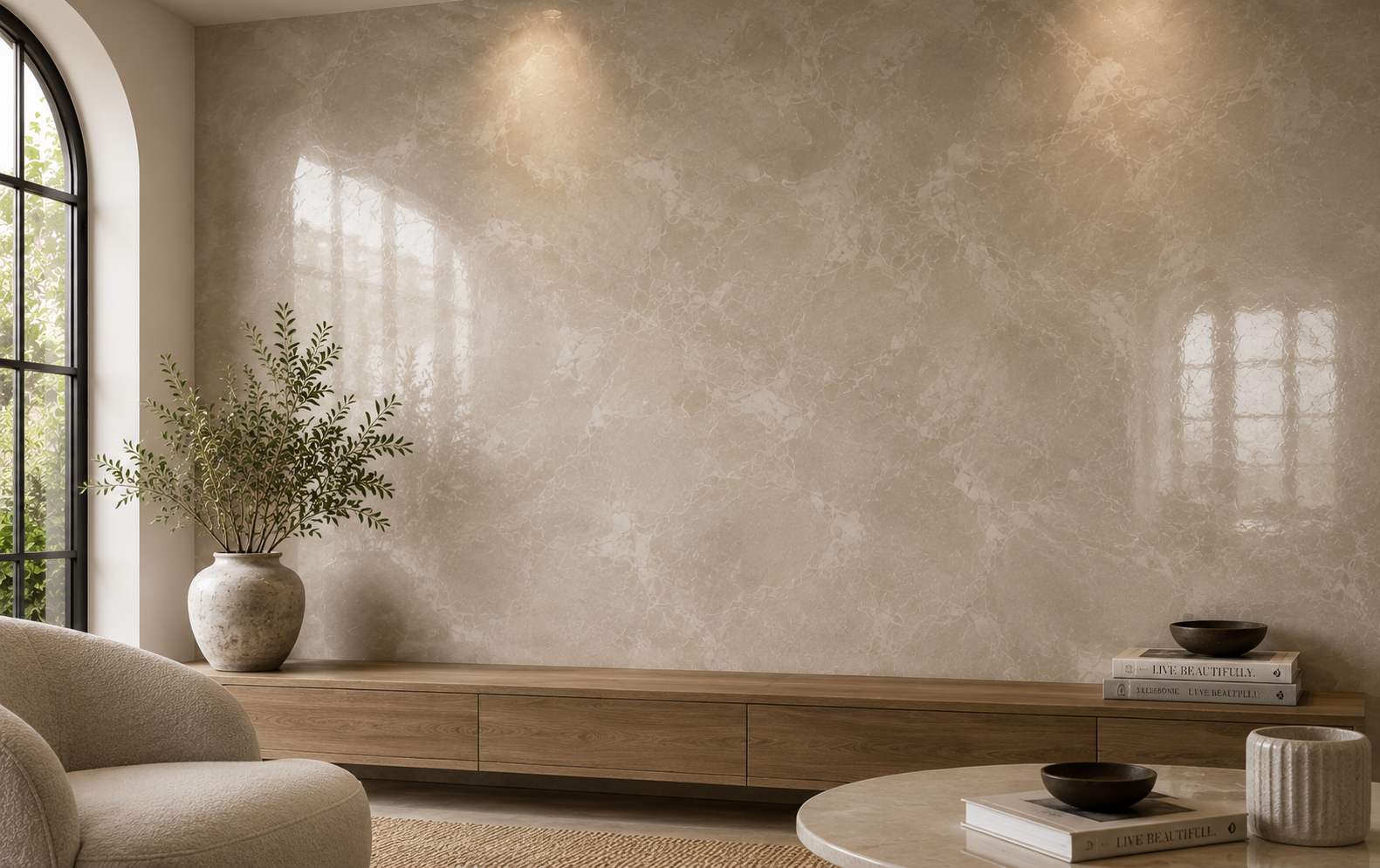 Venetian plaster finish